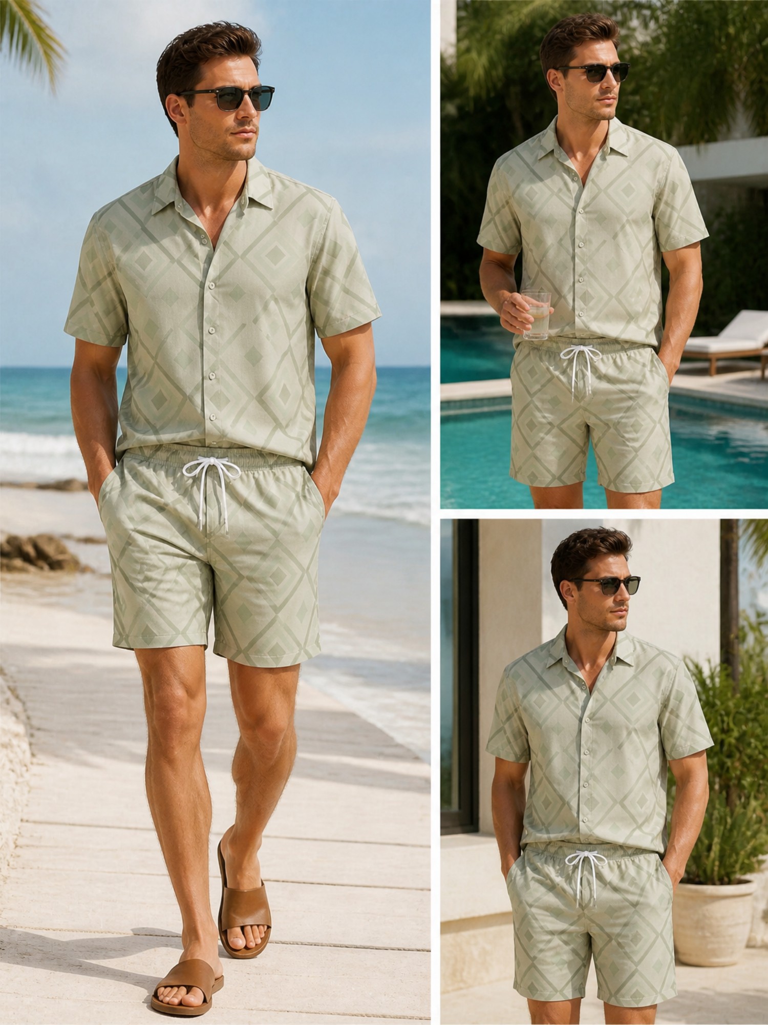 Resort Shirt Floral - Mens Floral Short Sleeve Shirt and