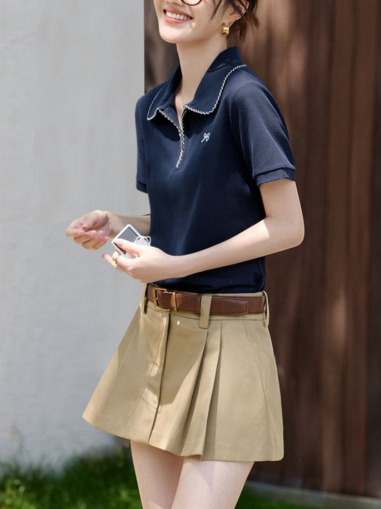 Polo Shirt Pique - Women's Slim Fit Figure Flattering T