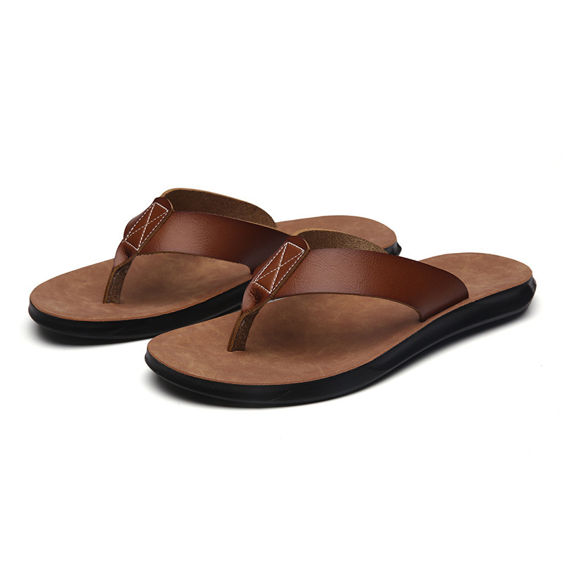 Flip Flop Leather Men - 38-47 New Italian Leather Flip-flops for