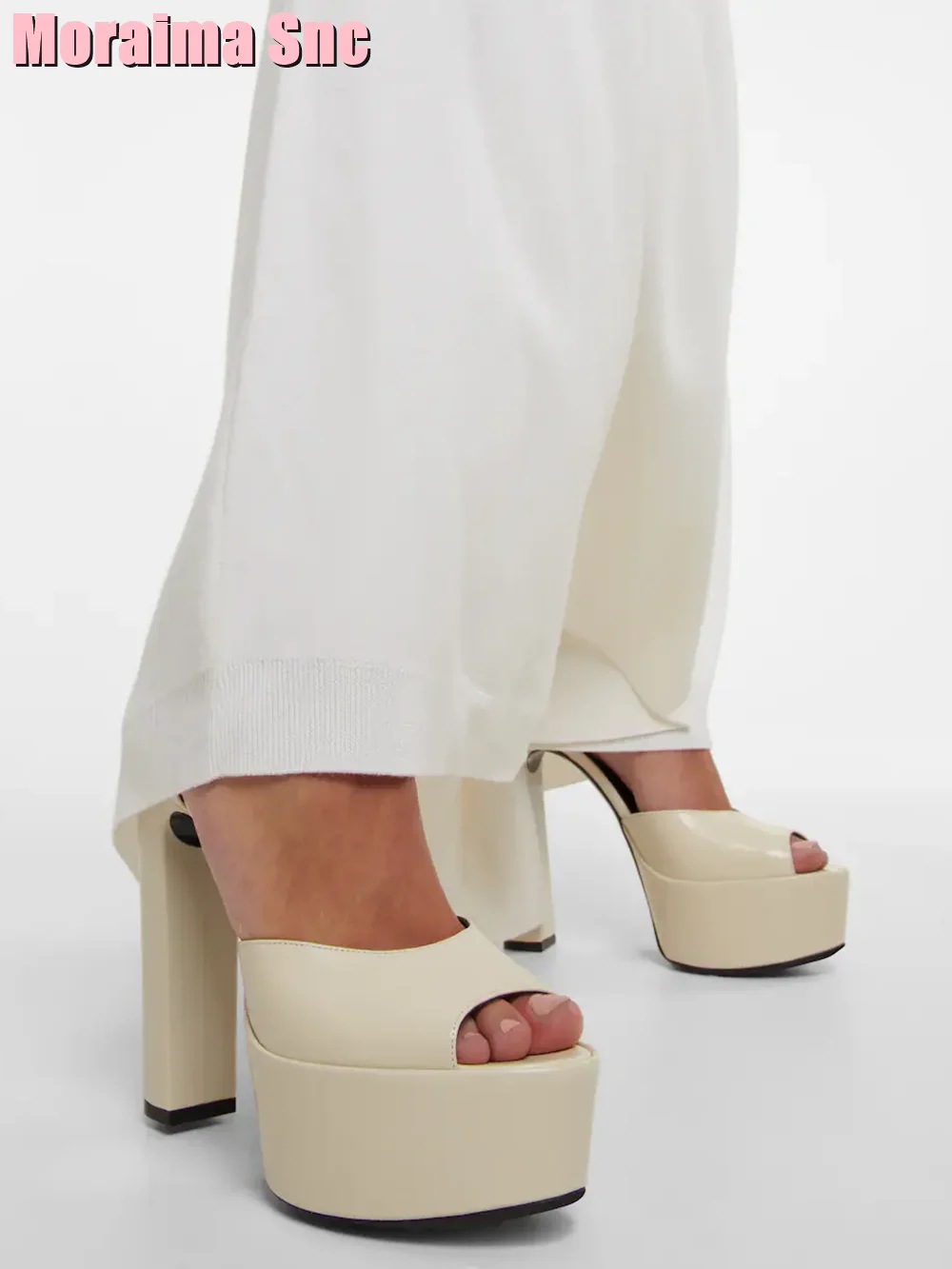 Casual Sandal Leather - Peep Toe Platform Patent Leather Sandals
