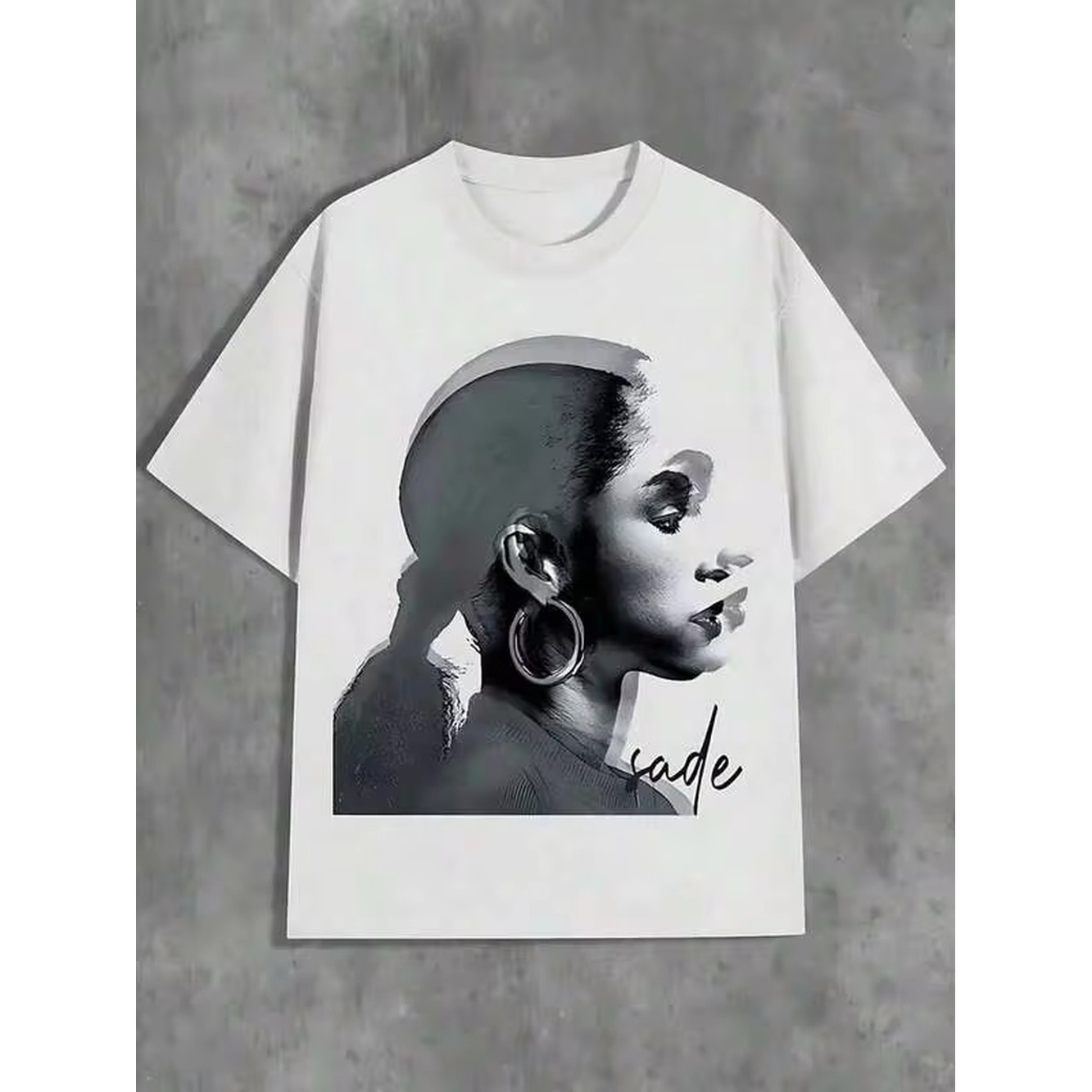 Tee Graphic Print - Mens Shirts Graphic Sade Portrait Graphic