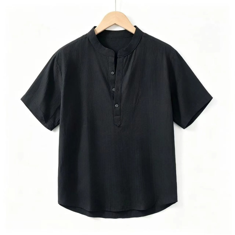 Summer Mens Short Sleeve Shirt - Linen Shirt Breathable recension och pris