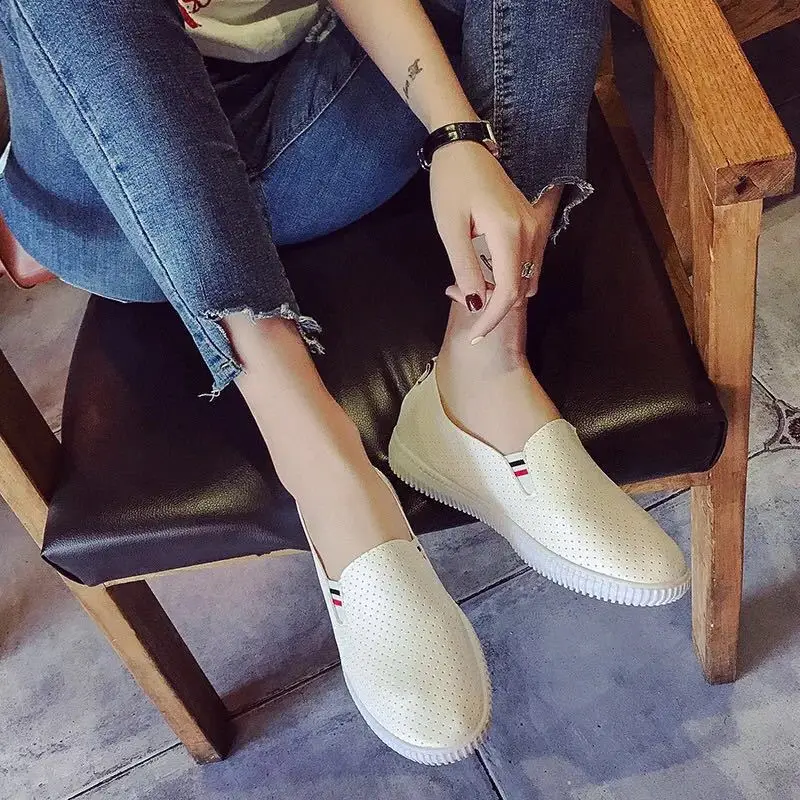 Women Sneakers White Flats Cut - Espadrille Slip On recension och pris