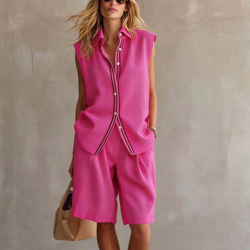 Summer Fashion Solid Linen Ble - Shirt Camp Collar recension och pris