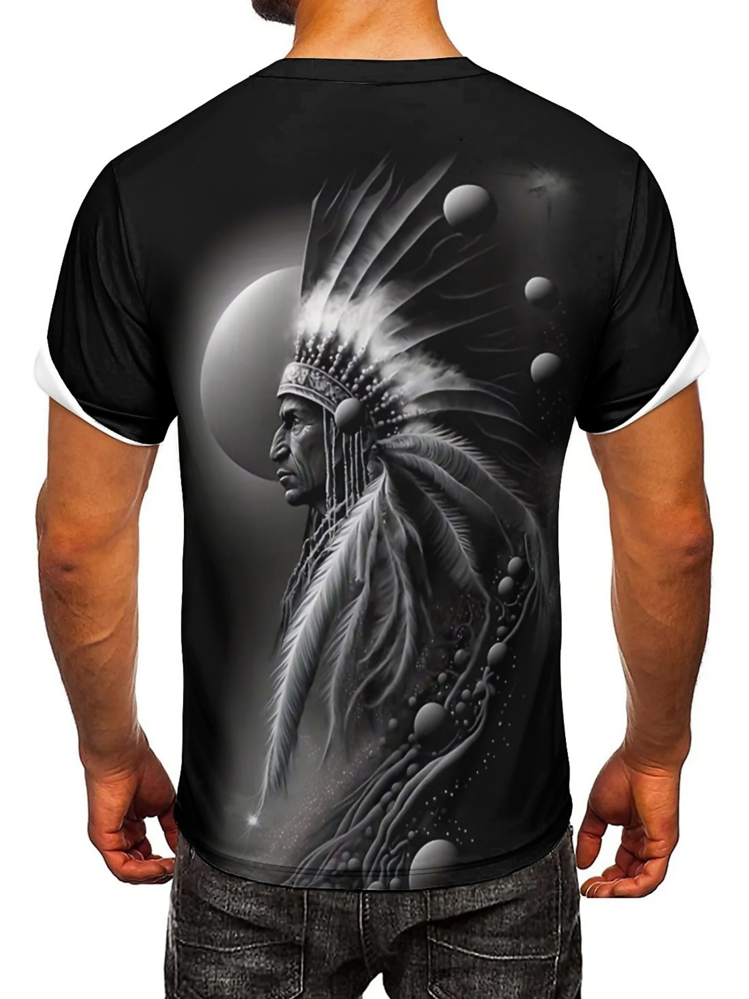 Men's 3D Printed Tribal Chieft - Tee Graphic Print recension och pris