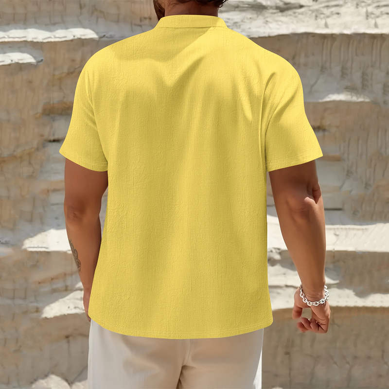Men's Cotton Linen Henley Shir - Linen Shirt Breathable recension och pris