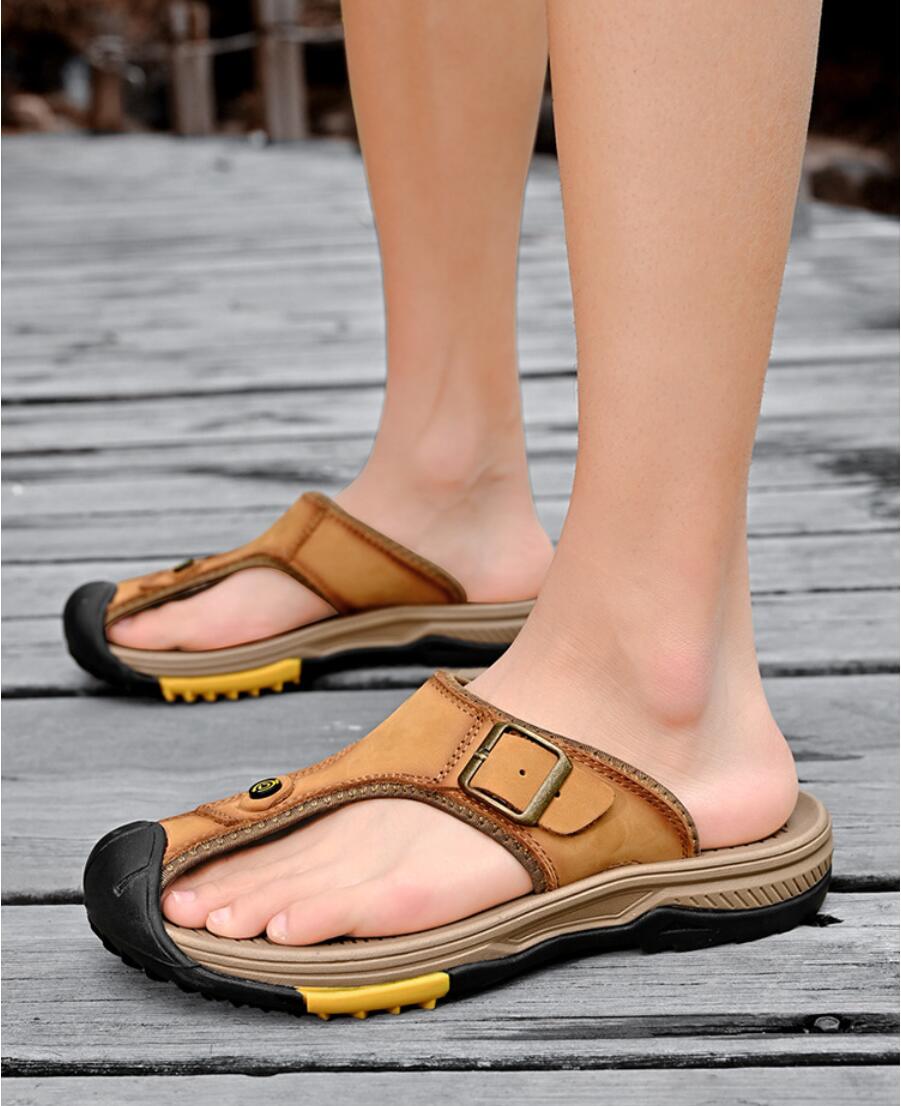 Genuine Leather Sandals Men Br - Flip Flop Leather Men recension och pris