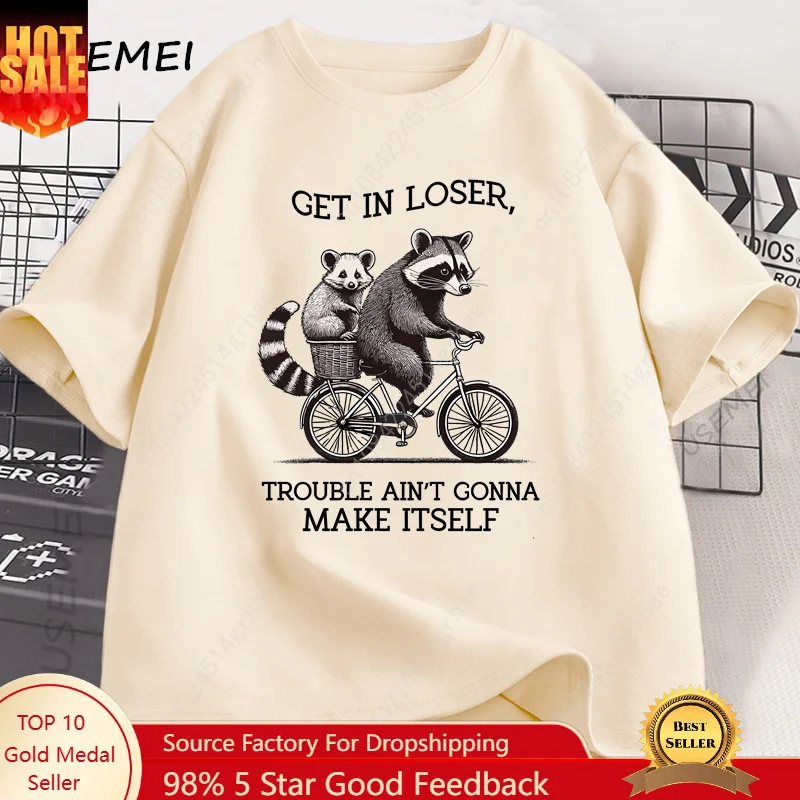Get in Loser T Shirt Funny Rac - Tee Graphic Print recension och pris
