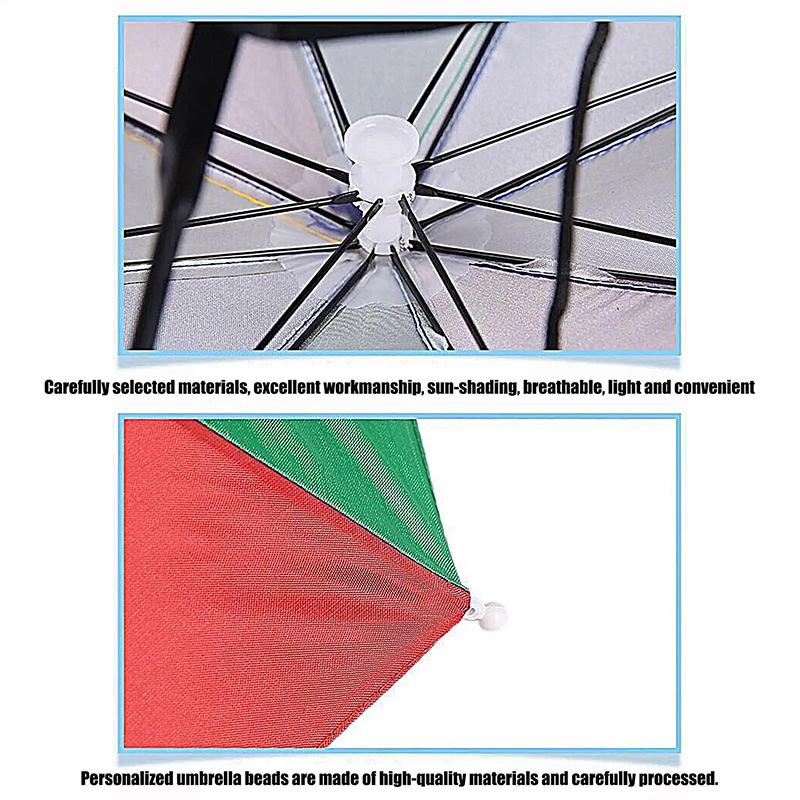 Hot! Head-mounted Umbrella Fol - Bucket Hat Straw recension och pris