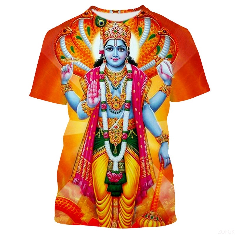 Summer Fashion Indian Deities  - Tee Graphic Print recension och pris
