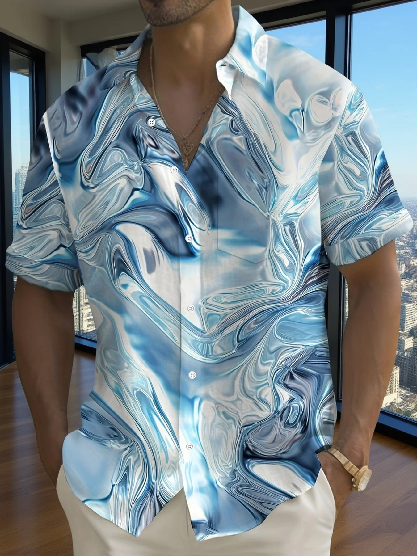 Minimal Ink Texture Lapel Reso - Resort Shirt Floral recension och pris
