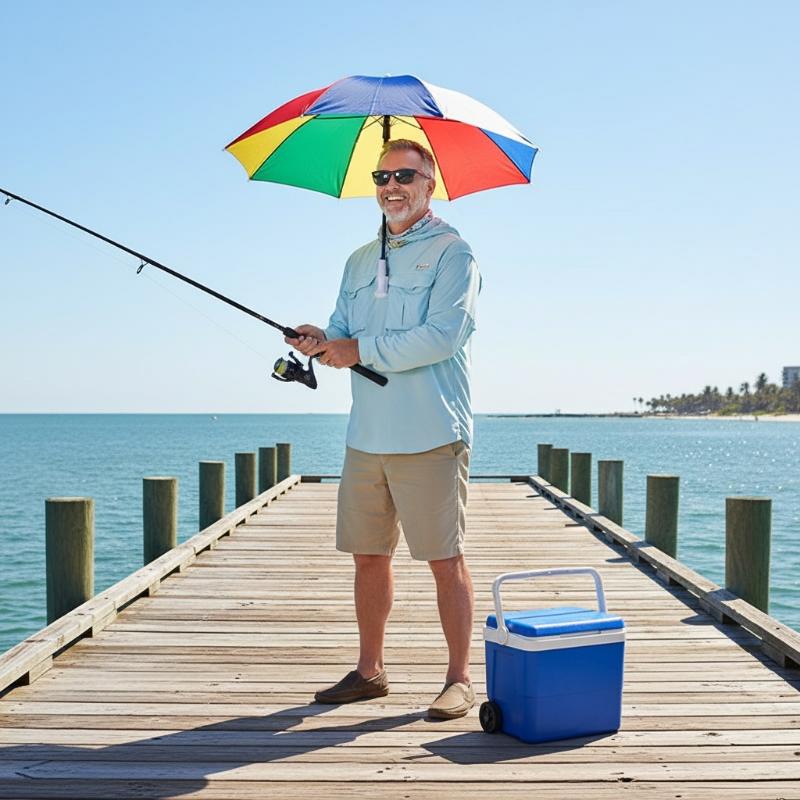 @*Head-mounted Umbrella Foldab - Bucket Hat Straw recension och pris