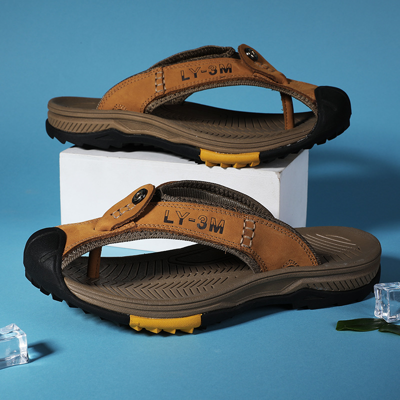 New Men's Genuine Leather Flip - Flip Flop Leather Men recension och pris