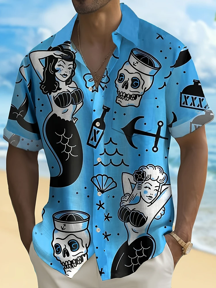Summer Men's Fashion Casual So - Resort Shirt Floral recension och pris