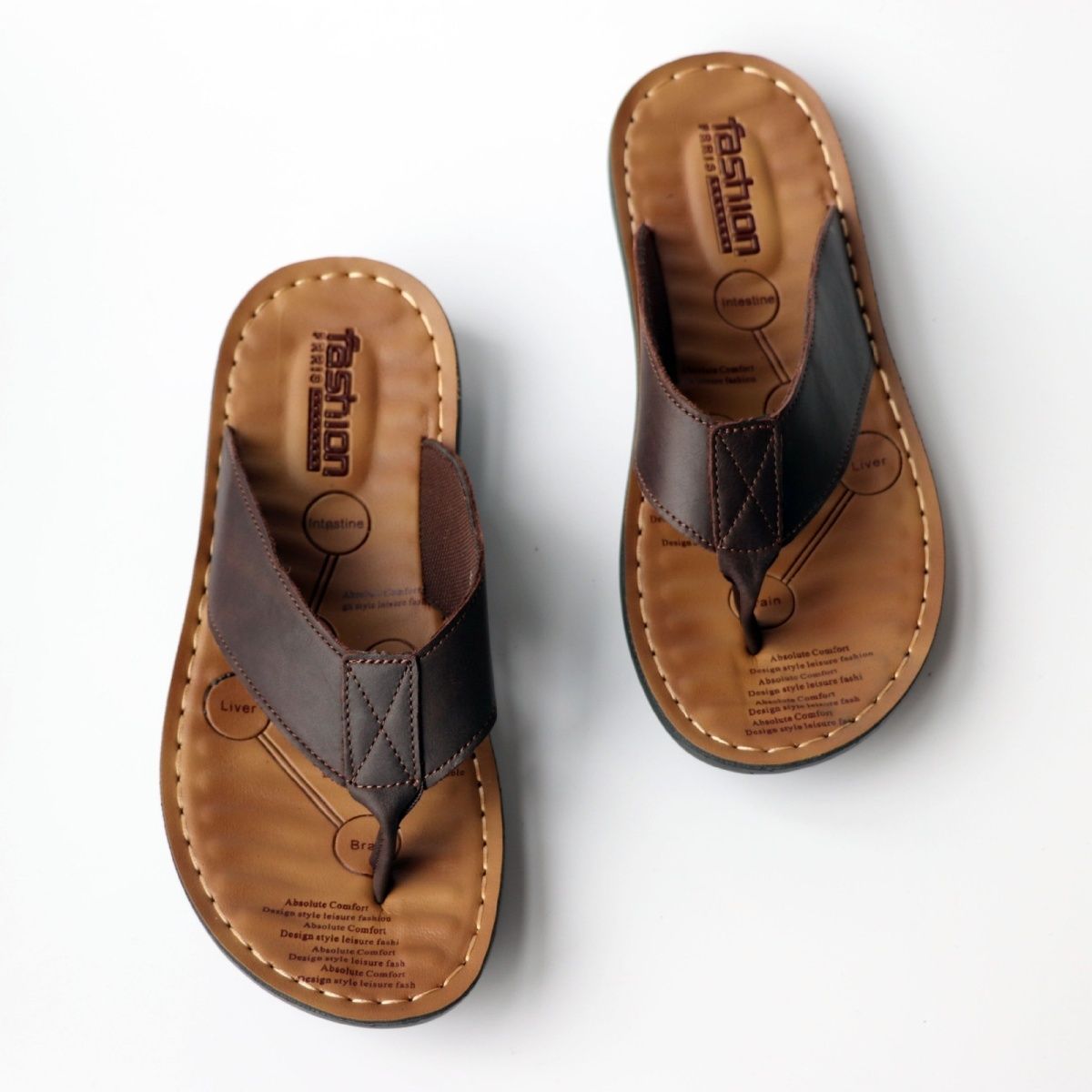 Summer Shoes Men Slippers Genu - Flip Flop Leather Men recension och pris