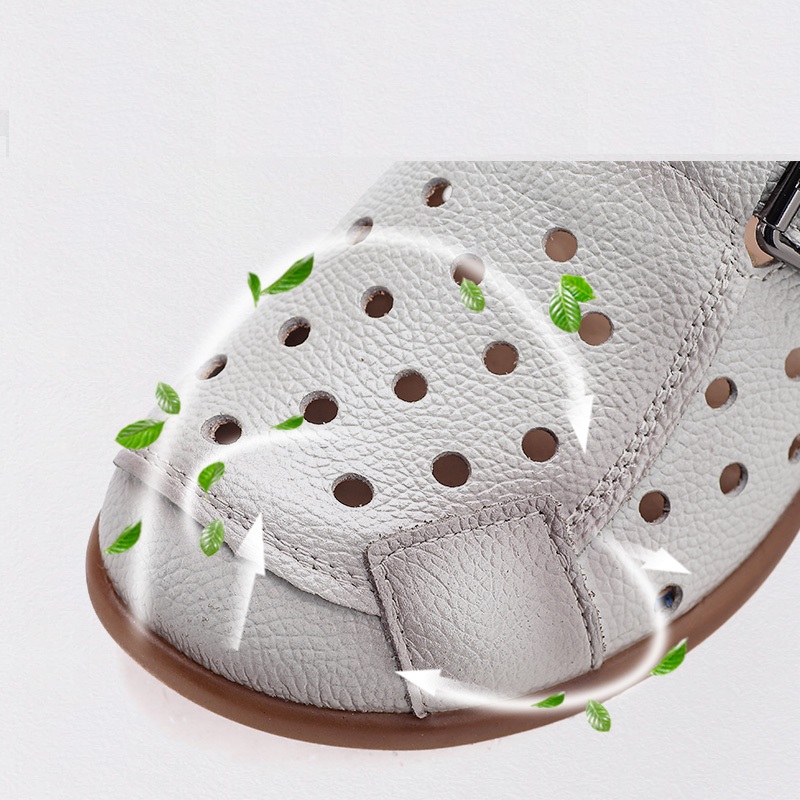 New Cow Leather Low Heel Sanda - Casual Sandal Leather recension och pris