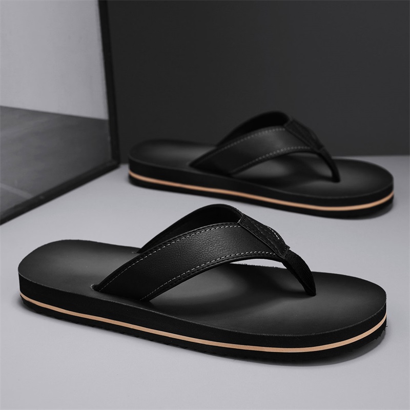 Men's Vintage Washed Faux Leat - Flip Flop Leather Men recension och pris