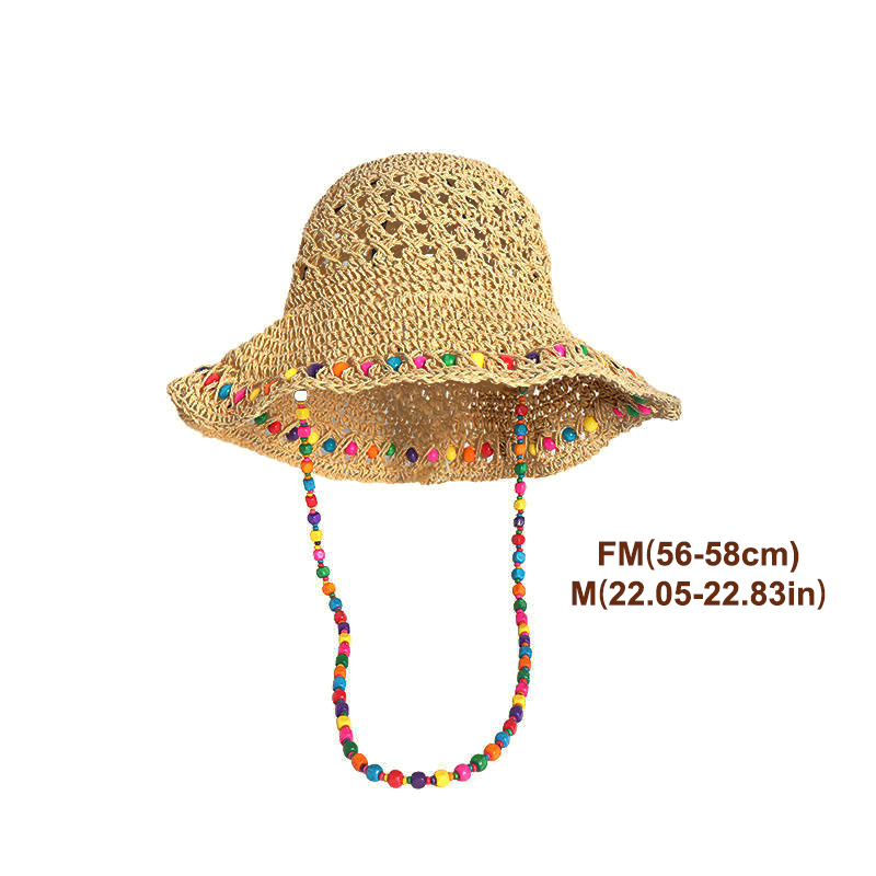 Retro Versatile Hollow Big Bri - Bucket Hat Straw recension och pris