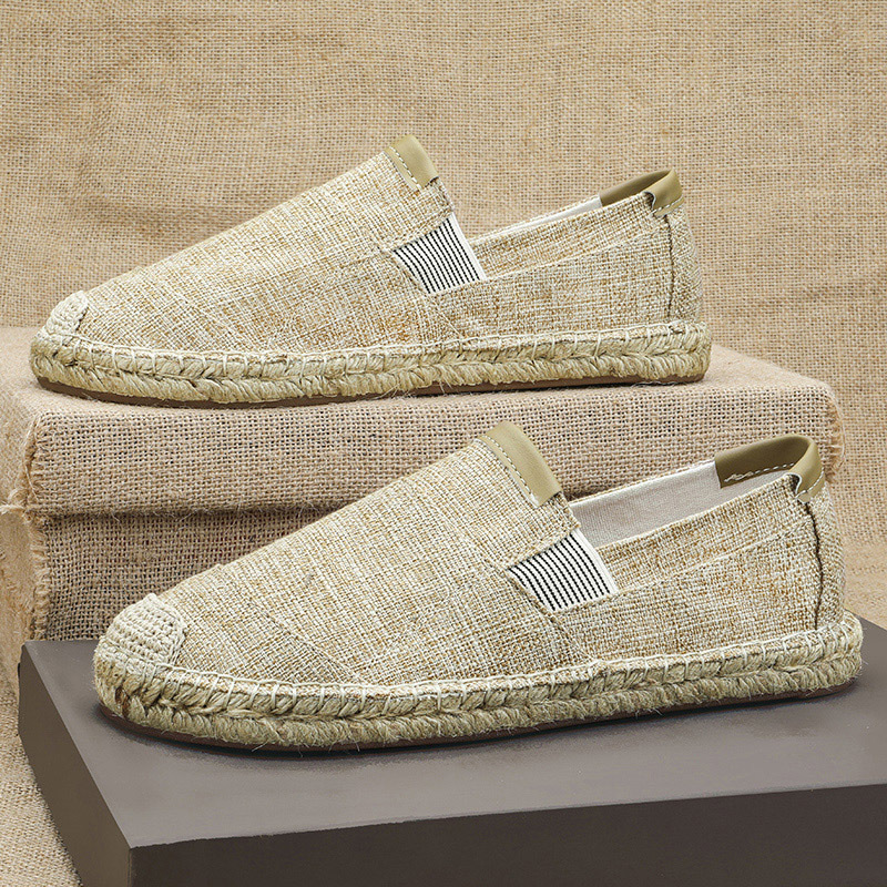 2025New Men Linen Casual Shoes - Espadrille Slip On recension och pris
