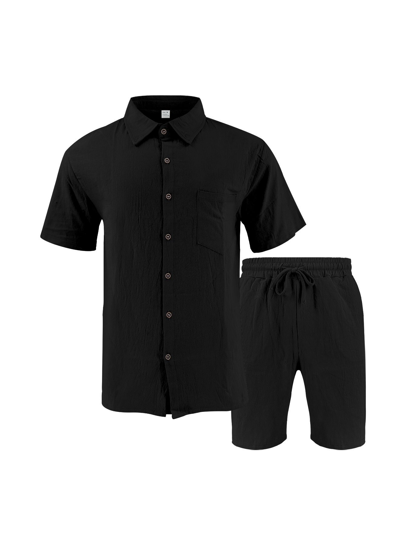 Men Linen Textured Two-Piece S - Linen Shirt Breathable recension och pris