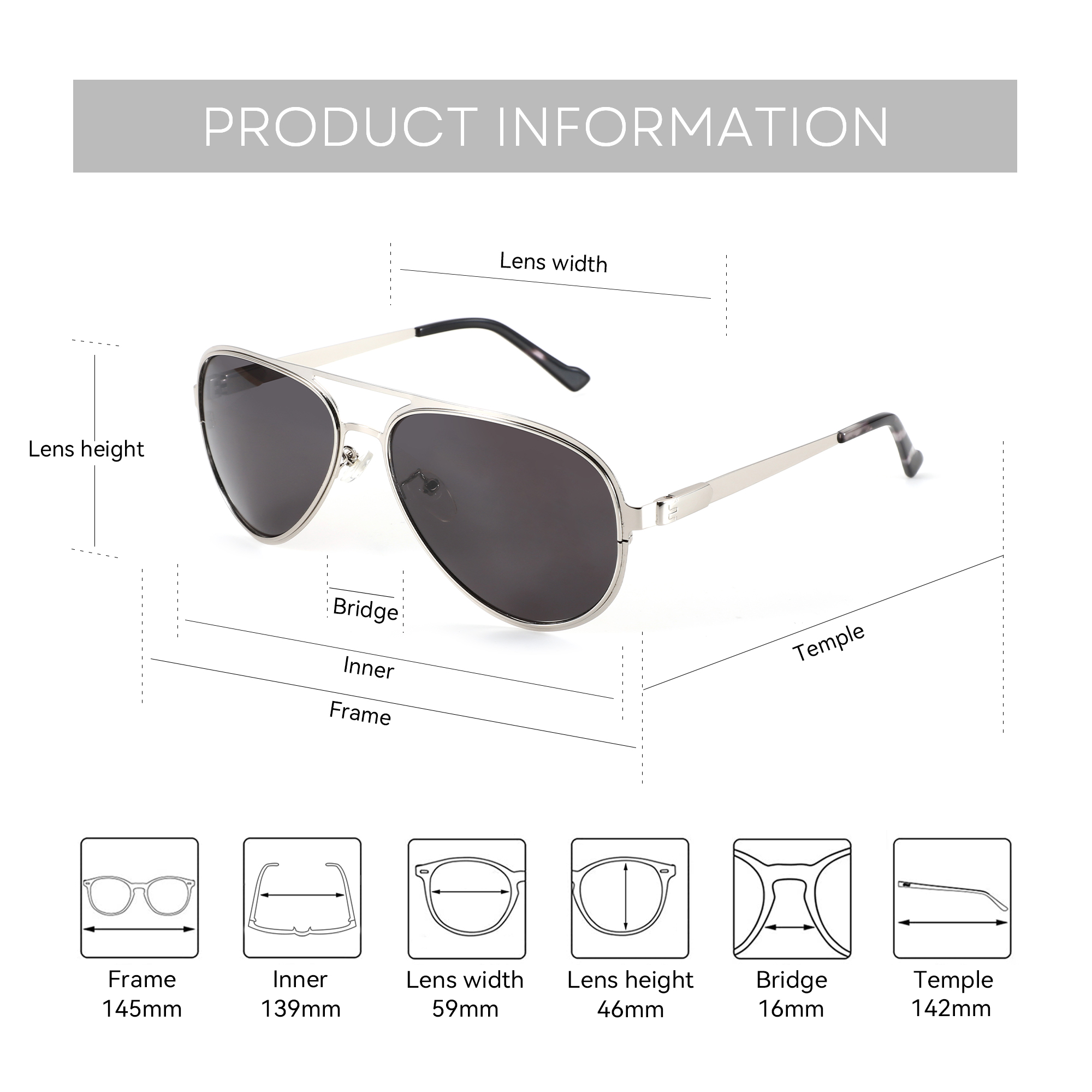 BLUEMOKY XL Size High Quilty M - Sunglasses Aviator Polarized recension och pris