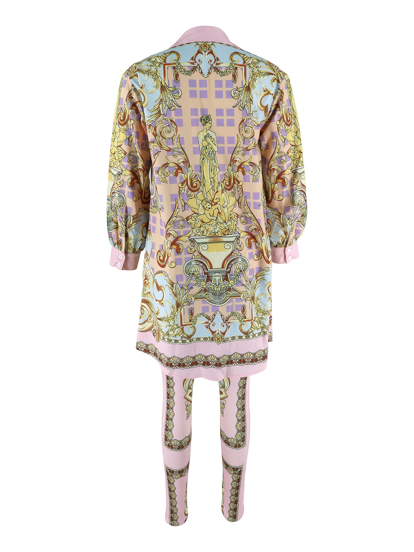 Women 2 Piece Set Ornate Print - Shirt Camp Collar recension och pris